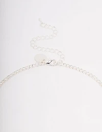 Silver Solitaire Necklace & Earring Jewellery Set