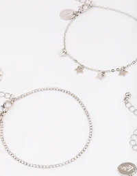 Silver Mini Star Bracelet 4-Pack