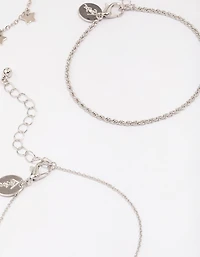 Silver Mini Star Bracelet 4-Pack