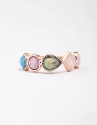 Rose Gold Pebble Stone Band Ring