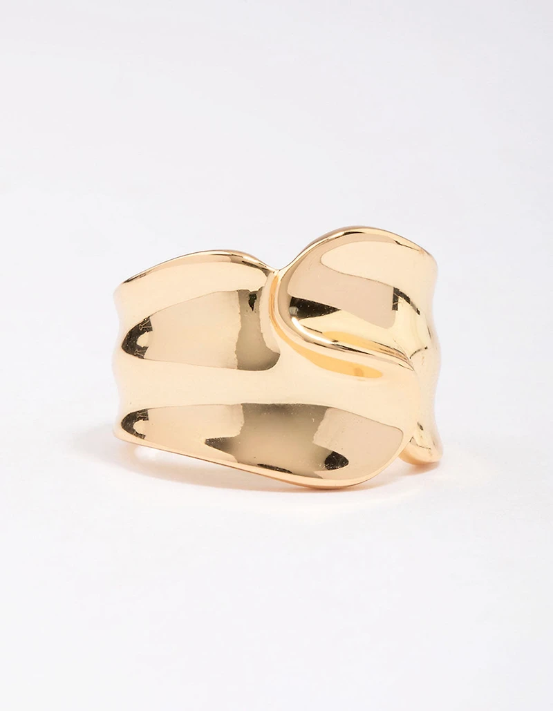 Gold Plated Pressed Metal Band Ring