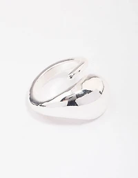 Anneau cocktail gonflé plaqué argent