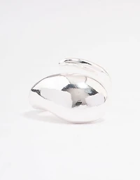 Anneau cocktail gonflé plaqué argent