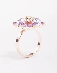 Rose Gold Lilac Flower Petal Ring