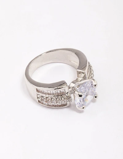 Bague à bande carrée Silver Luxe