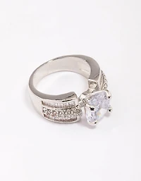 Bague à bande carrée Silver Luxe