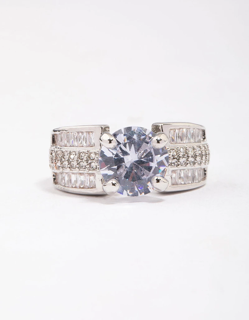 Silver Luxe Square Band Ring