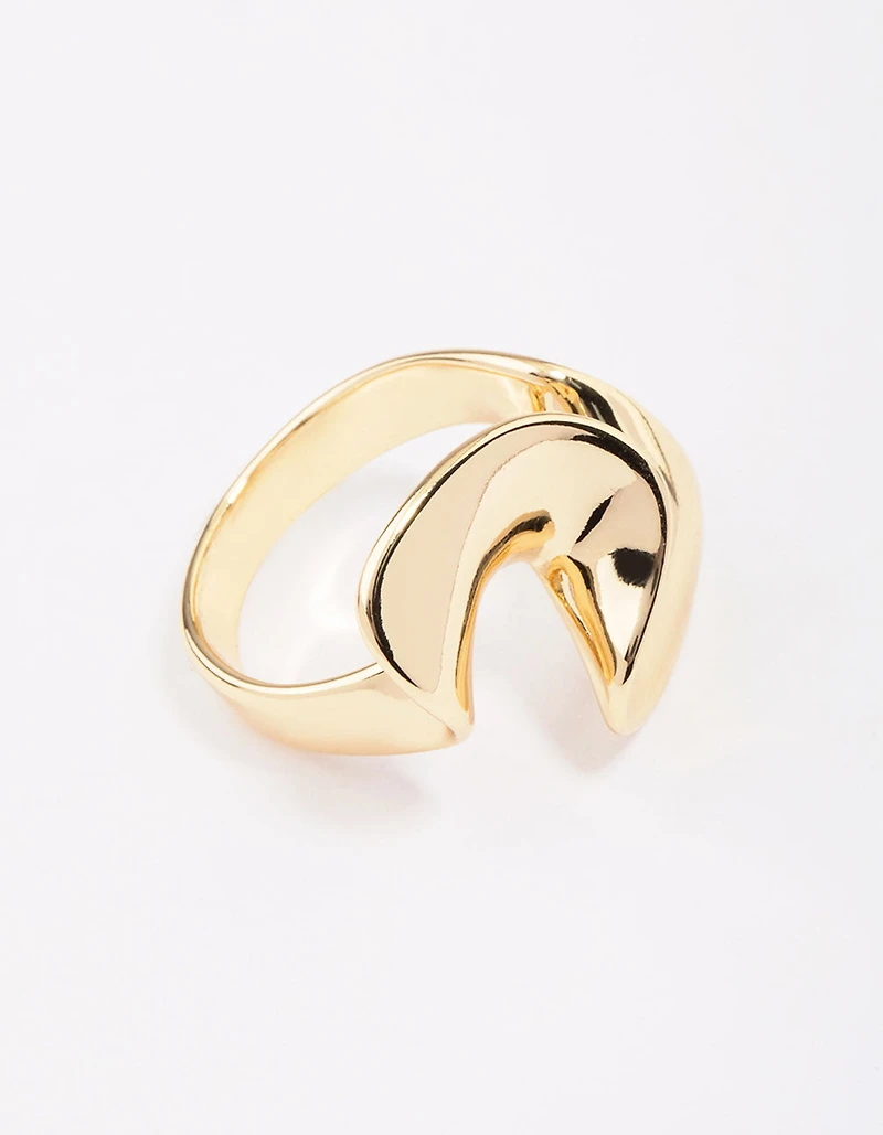 Gold Plated Metal Twisted Ring