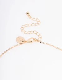 Gold Diamante Heart Necklace & Earring Jewellery Set