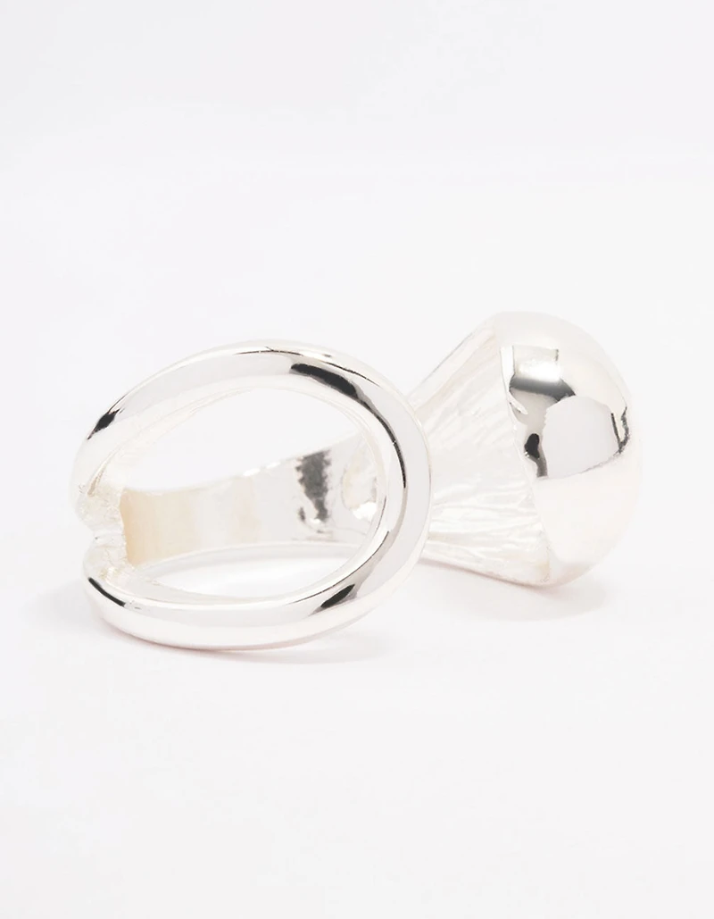 Silver Plated Puffy Open Wrap Ring