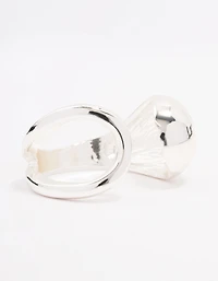 Silver Plated Puffy Open Wrap Ring