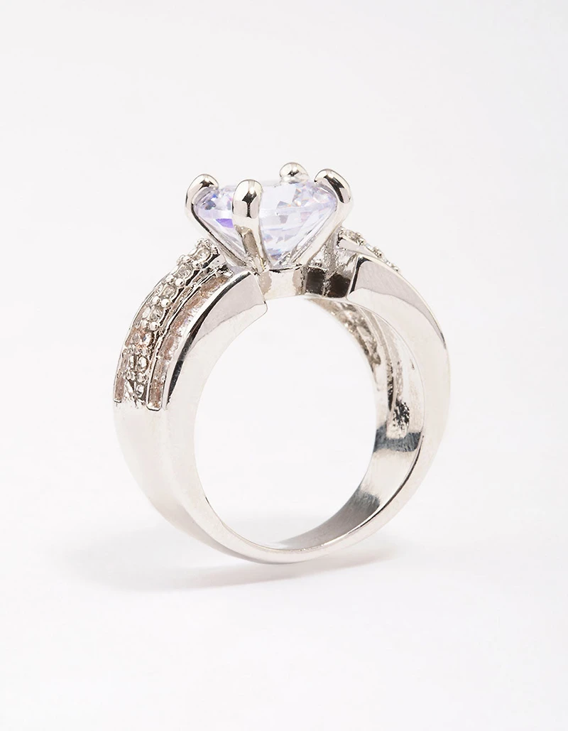 Bague à bande carrée Silver Luxe