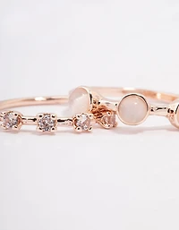 Rose Gold Multi Stone Ring Stack Pack