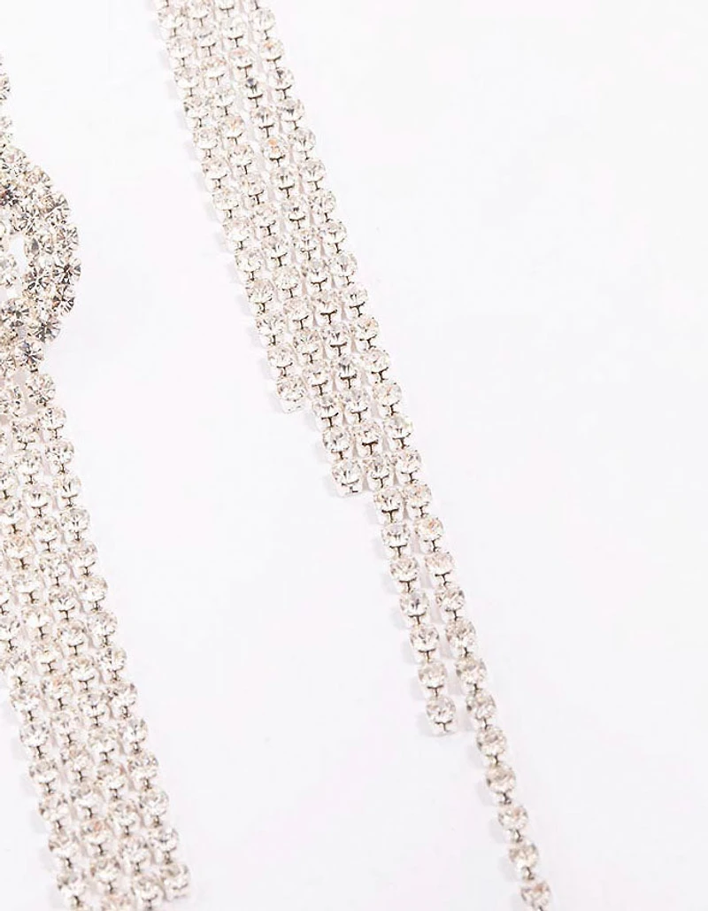 Silver Twisted Cup Chain Drop Earrings