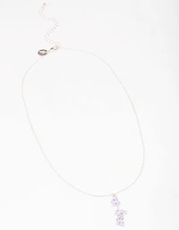 Silver & Purple Butterfly Pendant Necklace