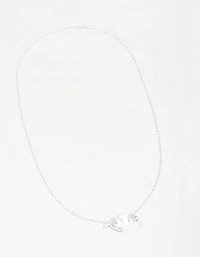 Silver Locked Heart T&O Pendant Necklace