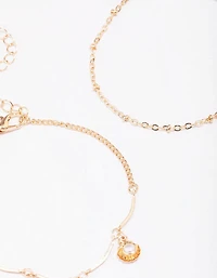 Gold Pearl Clam Shell Bracelet Pack