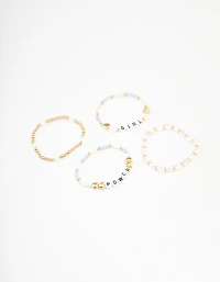 Kids Girl Power Stretch Friendship Bracelet Pack