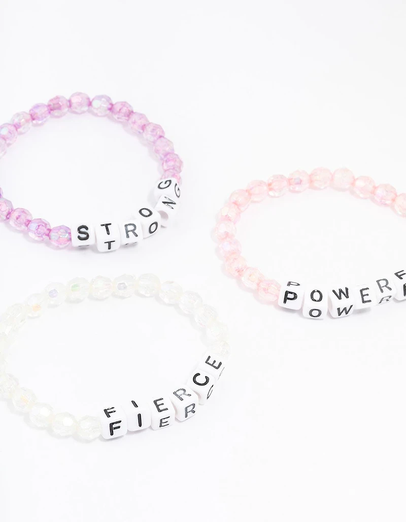 Rainbow Affirmation Stretch Bracelets 5-Pack
