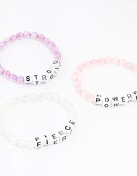 Rainbow Affirmation Stretch Bracelets 5-Pack