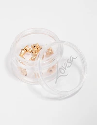 Gold Plated Post Earring Back Pack