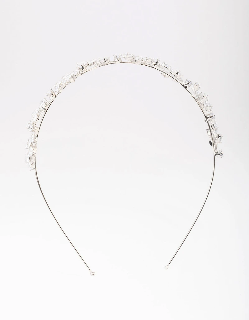 Silver Marquise Round Leaf Headband