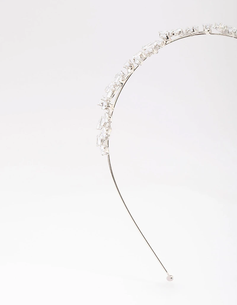 Silver Marquise Round Leaf Headband