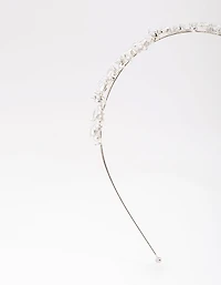 Silver Marquise Round Leaf Headband