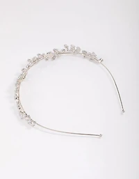 Silver Marquise Round Leaf Headband