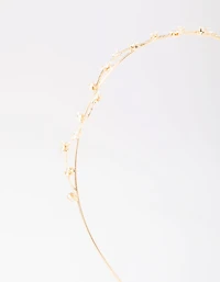 Gold Cubic Zirconia Dainty Vine Headband