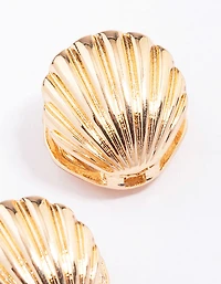 Gold Small Shell Stud Earrings