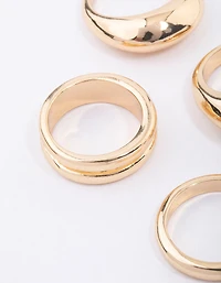 Gold Organic Smooth Ring Pack