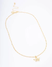 Gold Plated Cherub Twisted Chain Pendant Necklace