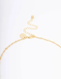 Gold Plated Cherub Twisted Chain Pendant Necklace