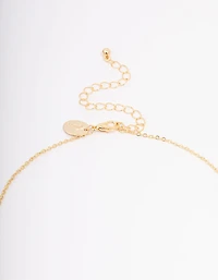 Gold Plated Emerald Cubic Zirconia Baguette Cross Pendant Necklace