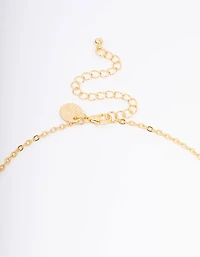 Gold Plated Diamante Angel Wing Pendant Necklace