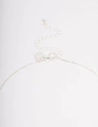 Silver Plated Diamante Signature Coin Necklace & Earring Set