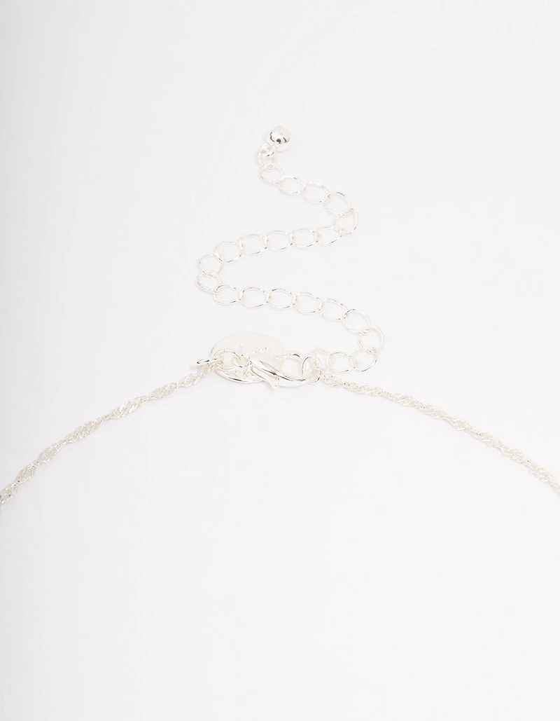Silver Plated Diamante Cross Pendant Necklace & Stud Earring Set