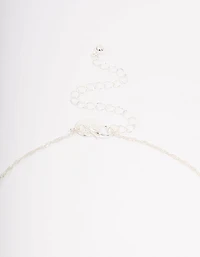 Silver Plated Diamante Cross Pendant Necklace & Stud Earring Set