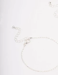 Silver Plated Diamante Cross Bracelet 3-Pack