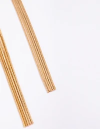 Gold Twisted Cup Chain Drop Earrings