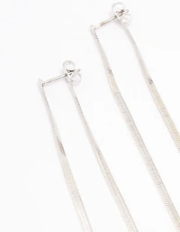Silver Snake Chain Drop Earrings
