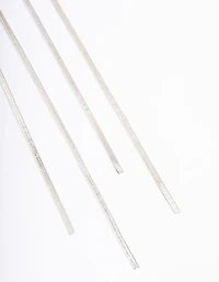 Silver Snake Chain Drop Earrings