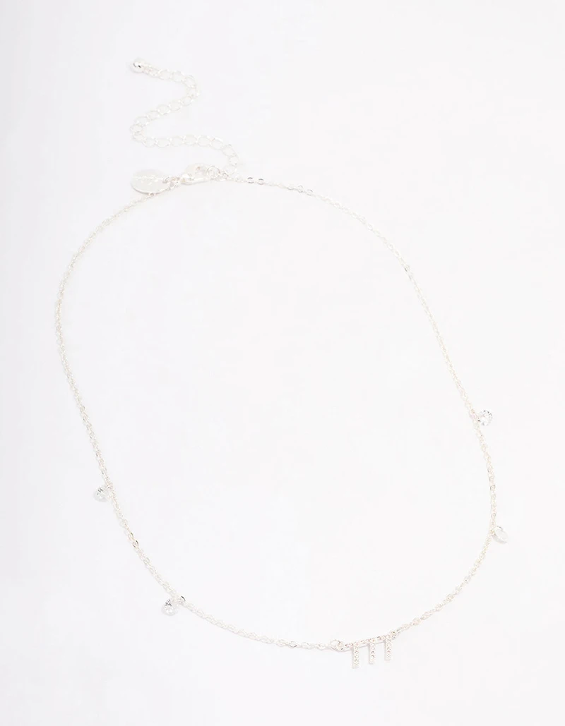 Silver Plated 777 Angel Number Cubic Zirconia Chain Necklace