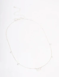 Silver Plated 777 Angel Number Cubic Zirconia Chain Necklace