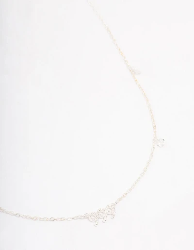 Silver Plated 999 Angel Number Cubic Zirconia Chain Necklace