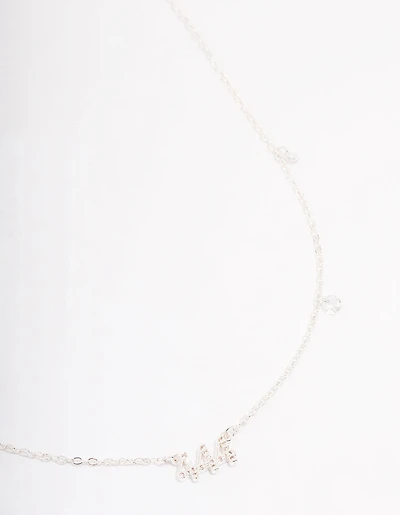 Silver Plated 444 Angel Number Cubic Zirconia Chain Necklace