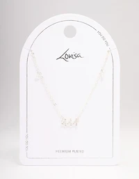 Silver Plated 444 Angel Number Cubic Zirconia Chain Necklace