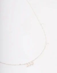 Silver Plated 333 Angel Number Cubic Zirconia Chain Necklace