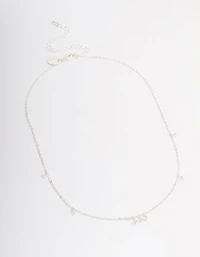 Silver Plated 333 Angel Number Cubic Zirconia Chain Necklace